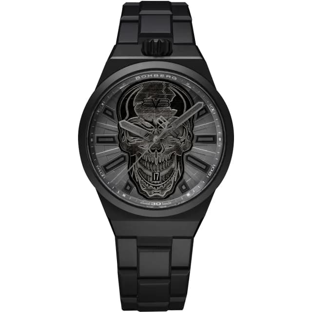 【BOMBERG】Bolt-68 NEO系列 十週年紀念骷髏機械錶-消光黑 送禮 禮物 推薦(BF43APBA.08-2.12)