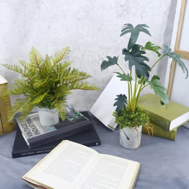 【HUGO DECO 榆果傢飾】高擬真蕨類小品盆栽(人造植栽/仿真植物/綠化/佈置)