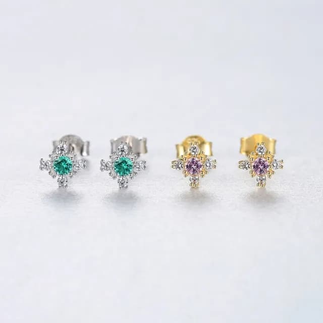 【巴黎精品】現貨+預購 鋯石耳環925純銀耳針(韓風簡約花朵造型女飾品v1aa80)
