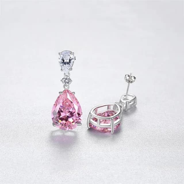 【巴黎精品】現貨+預購 鋯石耳環925純銀耳針(復古宮廷風高貴粉女飾品v1aa47)
