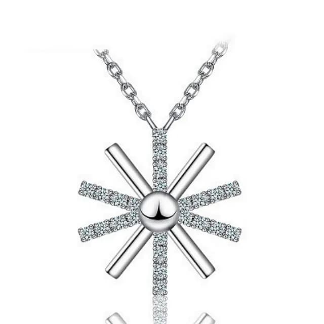 【米蘭精品】現貨+預購 925純銀項鍊鑲鑽吊墜(韓版太陽花造型情人節生日聖誕節交換禮物女飾品73gu2)