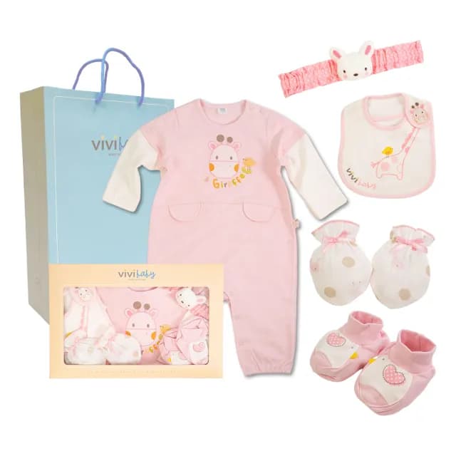 【VIVIBABY】100%純棉  新生兒禮盒 彌月禮盒 送禮自用(親膚透氣 100%MIT台灣製造)