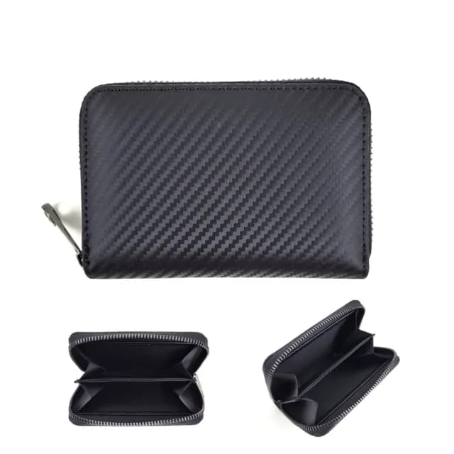 【玩皮工坊】碳纖維牛皮方塊型 LH929 男女通用零錢包(真皮包包 單色選)