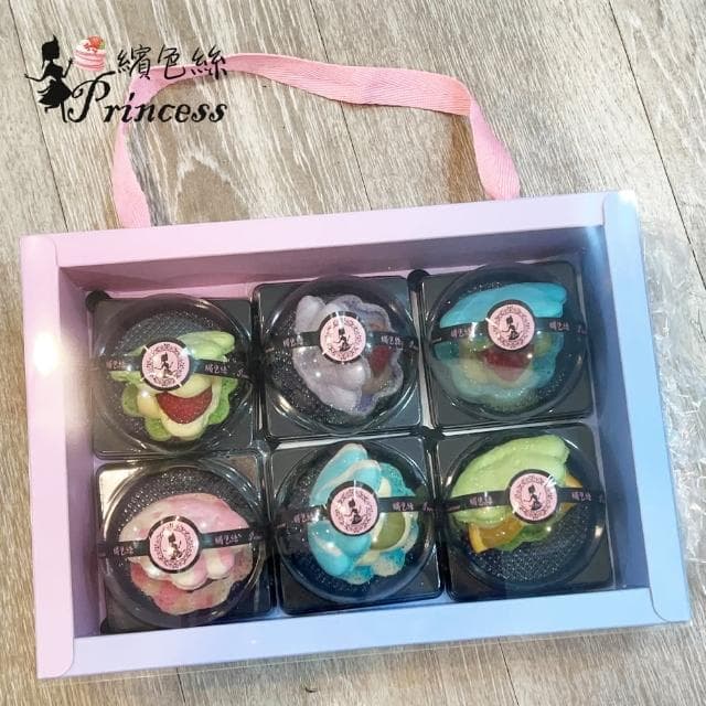 【Princess 繽色絲】聖誕禮物 情人禮物 生日禮物 交換禮物(極致低糖配方 韓式馬卡龍貝殼馬卡龍6入禮盒)