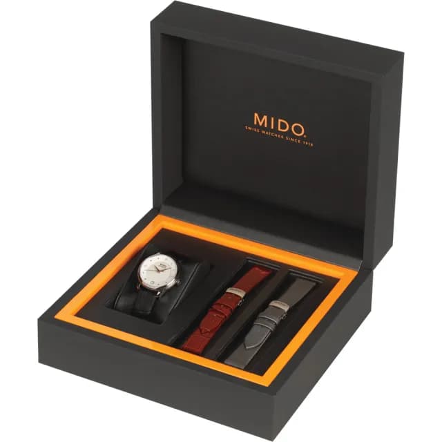 【MIDO 美度】官方授權 BARONCELLI 永恆系列機械女錶 套錶組 手錶 禮物 推薦(M0392071610600)