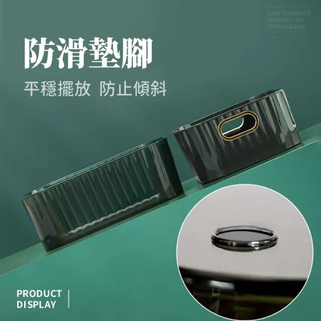 【整齊擺放】輕奢風透明桌面收納盒(收納籃 雜物收納 浴室收納 化妝品收納 保養品收納 手提收納盒)