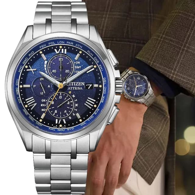 【CITIZEN 星辰】寂靜冬雪限定 光動能 鈦金屬萬年曆電波對時 男錶  手錶 禮物 推薦(AT8240-74L)