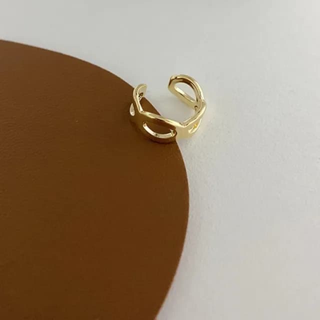 【Oni 歐妮】鍊條C型 不對稱耳骨夾式耳環無耳洞耳扣耳夾耳窩夾(1個入)