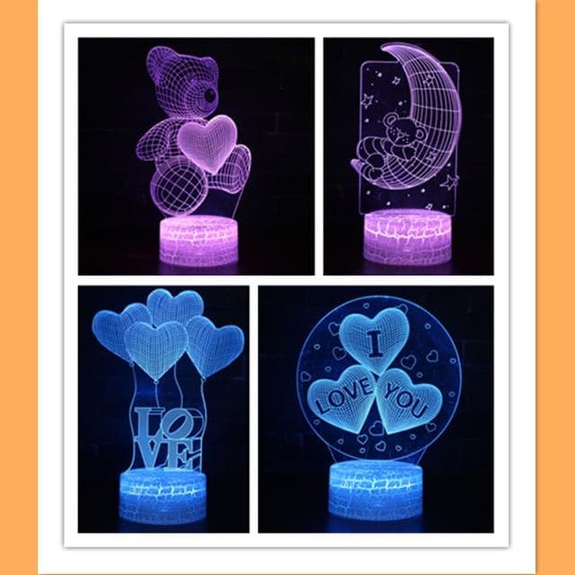 【北熊の天空】爆裂底座LED USB小夜燈 北歐風3D立體造型燈(聖誕節/交換禮物/生日禮物/情人節禮物)
