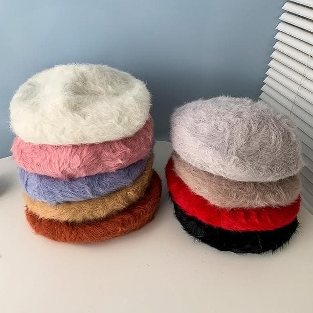 【巴黎精品】現貨+預購 貝雷帽畫家帽(加絨復古純色保暖男女帽子聖誕節情人節生日交換禮物9色p1aa68)