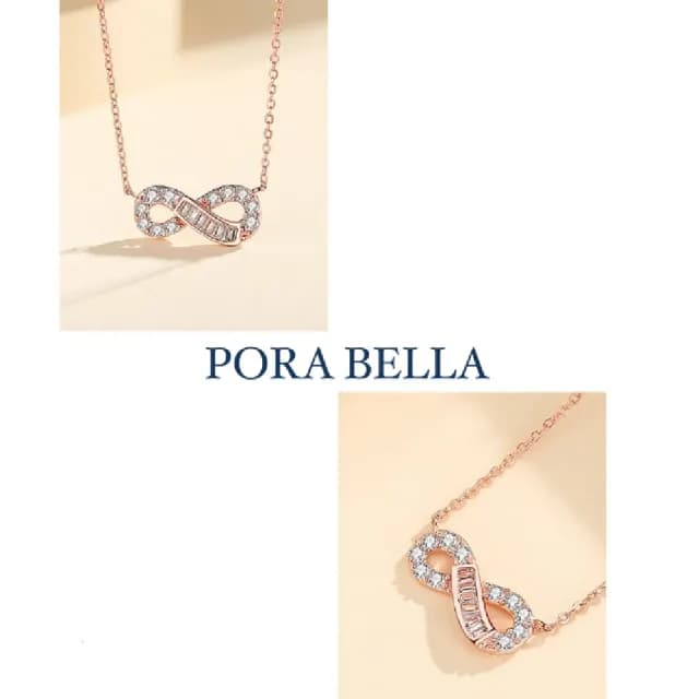 【Porabella】925純銀鋯石永恆符號項鍊 輕奢設計感新款吊墜項鍊 母親節新款 生日禮物 Necklace