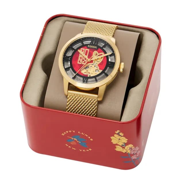 【FOSSIL】2023 新年爆富ME兔 限量米蘭帶機械手錶 禮物 送禮 推薦(ME3240)
