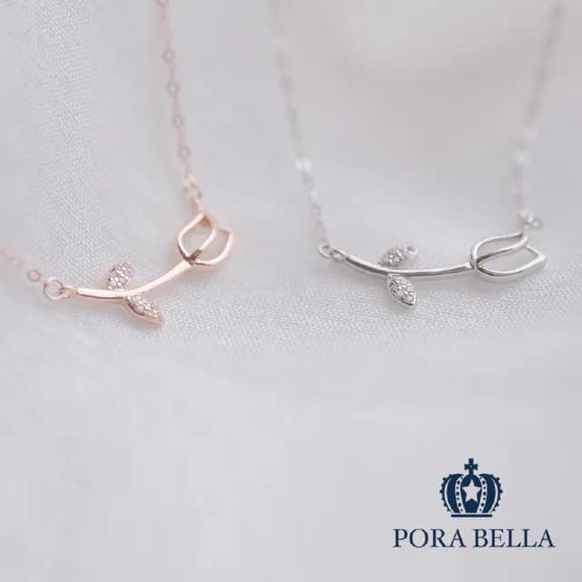【Porabella】925純銀花朵項鍊 小眾設計款ins風 情人節禮物 生日禮物 玫瑰花項鍊 Necklace