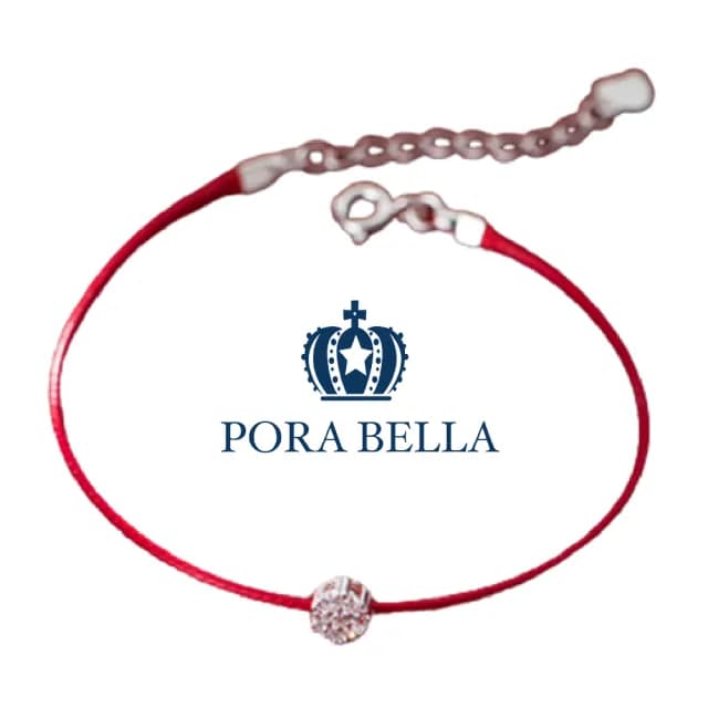 【Porabella】925純銀開運鋯石紅繩手鍊 好運轉運紅色手繩 幸運姻緣 好人緣紅繩手鍊 Bracelets