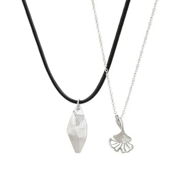 【米蘭精品】現貨+預購 925純銀項鍊情侶對鍊(三生有幸銀杏葉子生日聖誕節交換禮物74cj3)