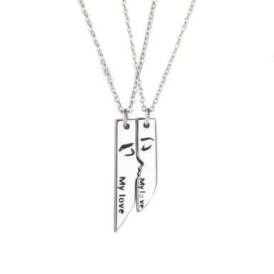 【米蘭精品】現貨+預購 925純銀項鍊情侶對鍊(一吻定情磁性相吸生日聖誕節交換禮物74cj69)