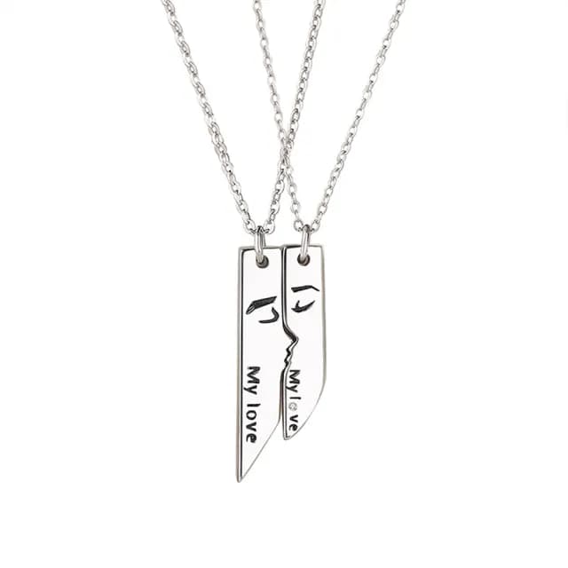 【米蘭精品】現貨+預購 925純銀項鍊情侶對鍊(一吻定情磁性相吸生日聖誕節交換禮物74cj69)