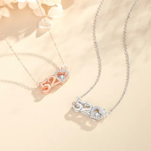 【米蘭精品】現貨+預購 925純銀項鍊鋯石吊墜(心動520跳動的心生日聖誕節交換禮物女飾品2色74cj16)