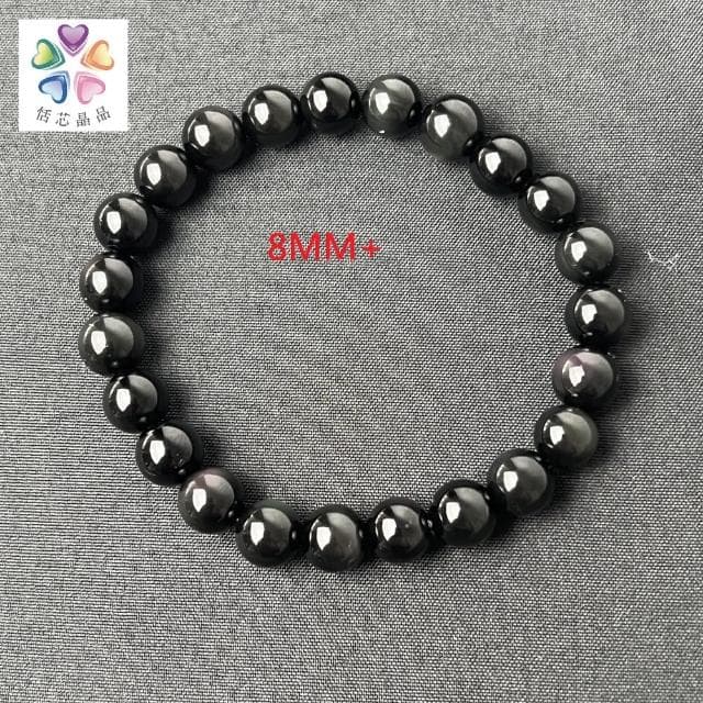 【恬芯晶品】頂級彩虹黑曜手珠8mm+ AA級彩虹黑曜(彩虹黑曜招財避邪擋煞淨化情侶款禮物轉運)