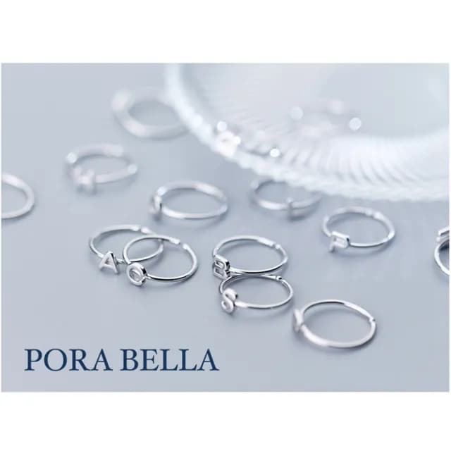 【Porabella】925純銀字母戒指 英文字母戒指 好運尾戒 疊戴戒指 告白姊妹生日禮物 畢業禮物 Rings