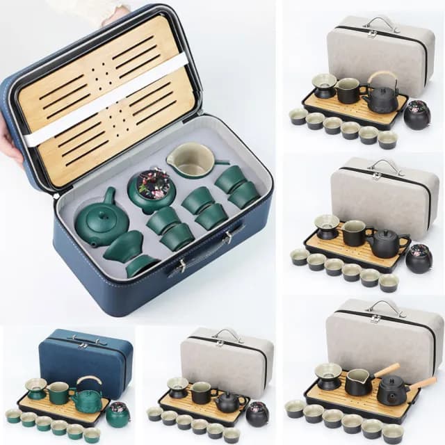 【TEA Dream】匠心質感功夫茶具12件旅行組(旅行茶具組 露營茶具 母親節禮物)