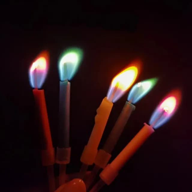 【MyDuck】12支 彩虹火焰蛋糕裝飾生日蠟燭(網紅生日派對盒裝氣氛裝飾道具)