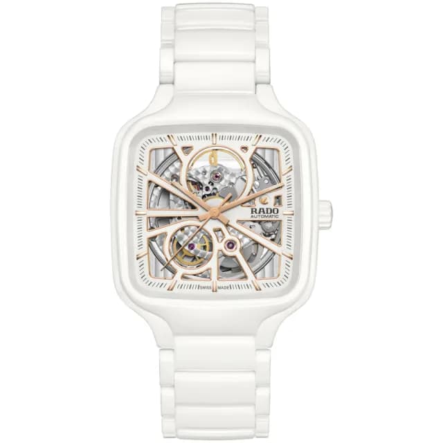 【Rado 雷達表】True真系列方形真讚開芯自動機械腕錶 R02送禮推薦(R27073012)