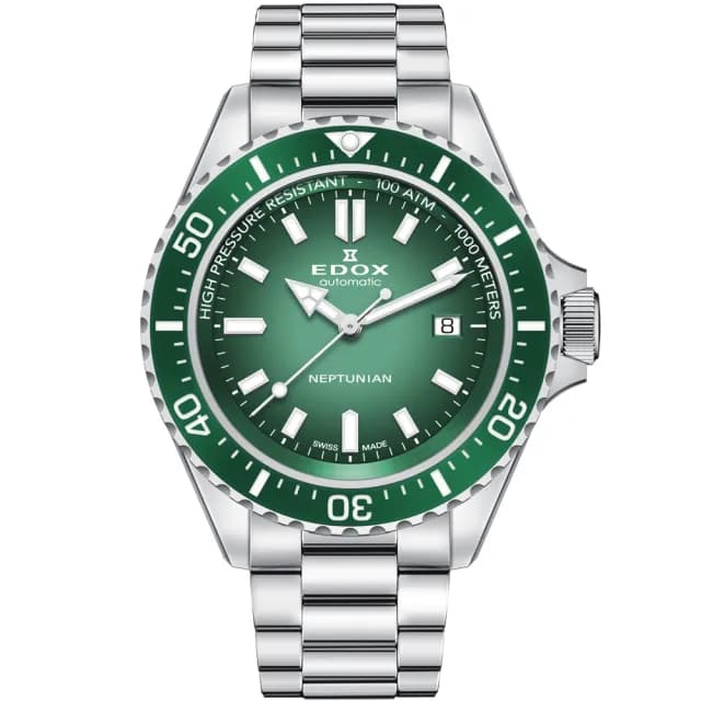 【EDOX 伊度】SkyDiver 海神波賽頓 1000米潛水機械錶 送禮 禮物 推薦(E80120.3VM.VDN1)