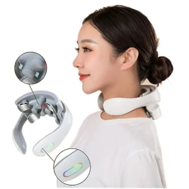 【AOYI奧藝】恆溫熱敷震動肩頸部按摩器按摩儀（母親節禮物）(6種模式15檔力度 隨身按摩器 禮盒裝)