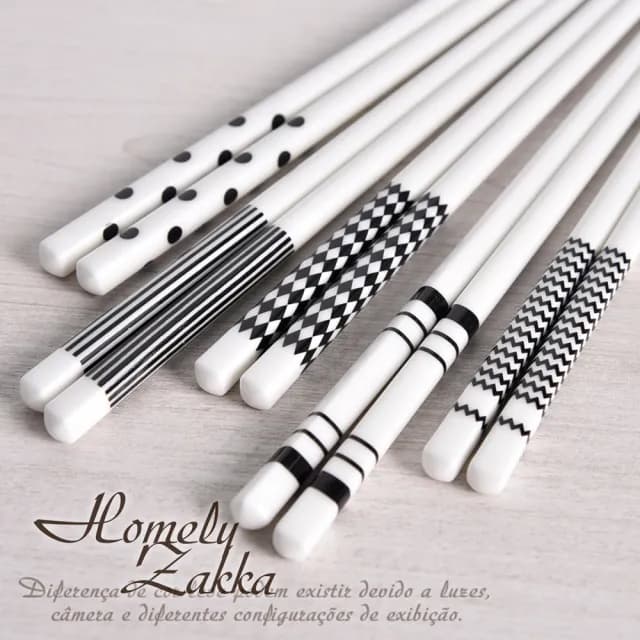 【Homely Zakka】北歐經典復古黑白浪漫系列陶瓷筷子25cm_禮盒5雙組(餐具 筷子 碗筷 陶瓷餐具)