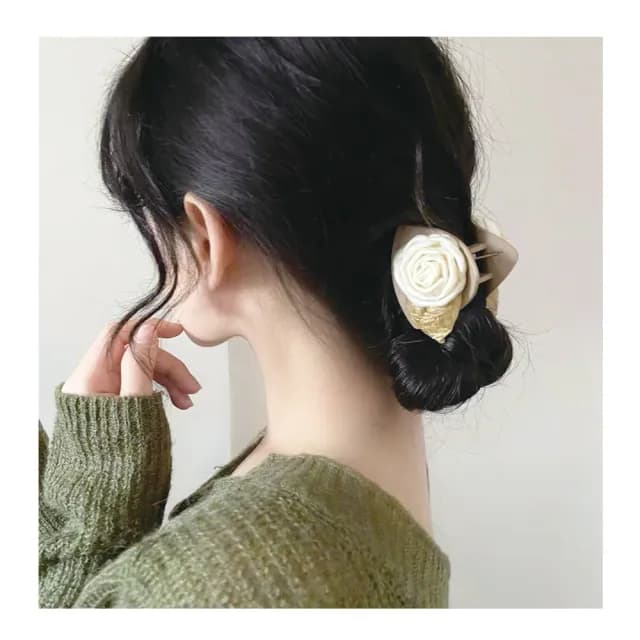 【NANA】情人節禮物 娜娜 明星同款山茶花復古抓夾 HR091306(抓夾)