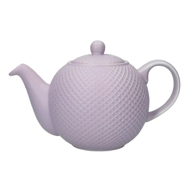 【LondonPottery】Globe陶製茶壺 格紋紫900ml  / 泡茶 下午茶 茶具 88父親節禮物