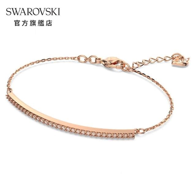 【SWAROVSKI 官方直營】Only 手鏈 白色  鍍玫瑰金色調 母親節禮物