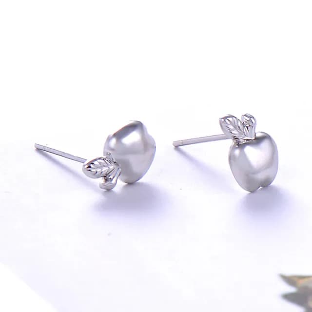 【925 STARS】純銀925可愛小蘋果造型耳釘(純銀925耳環 可愛耳釘 小蘋果耳釘)