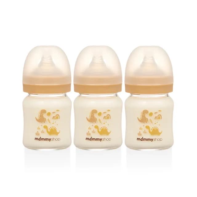 【mammyshop 媽咪小站】母感體驗2.5 玻璃奶瓶 寬口120ml 3支組