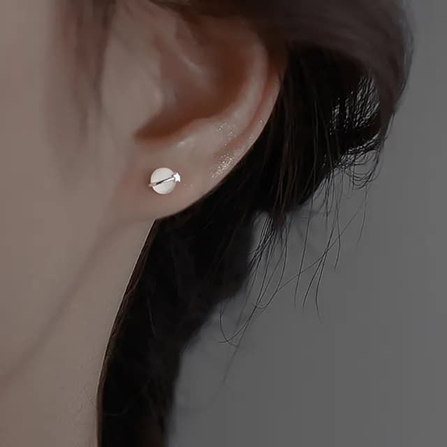 【Umi】太空人女輕奢耳環(不對稱貓眼石星球耳釘耳飾宇航員)