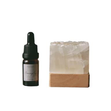 【好物良品】小夜燈款_天然晶石精油擴香石香氛禮盒(無火香薰石 辦公桌裝飾品 開運擺件 聖誕節交換禮物)