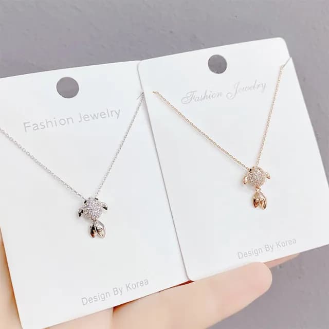 【Umi】韓式東大門簡約奢華時尚優雅百搭銀項鍊(浪漫金魚造型微鑲鑽 韓劇 精緻情人節禮物)