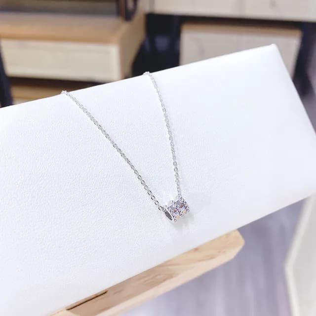 【Umi】浪漫心之滾輪奢華時尚優雅百搭銀項鍊232(韓劇 精緻情人節禮物)