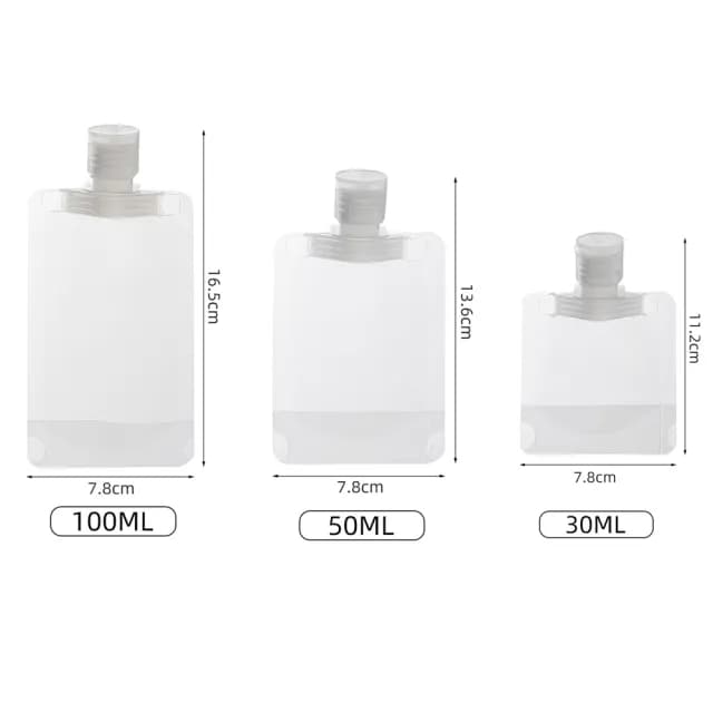 【超值六入組】磨砂旅行分裝袋組 100ml*2 50ml*2 30ml*2 附標籤*2(方便旅行分裝保養品及洗沐用品)