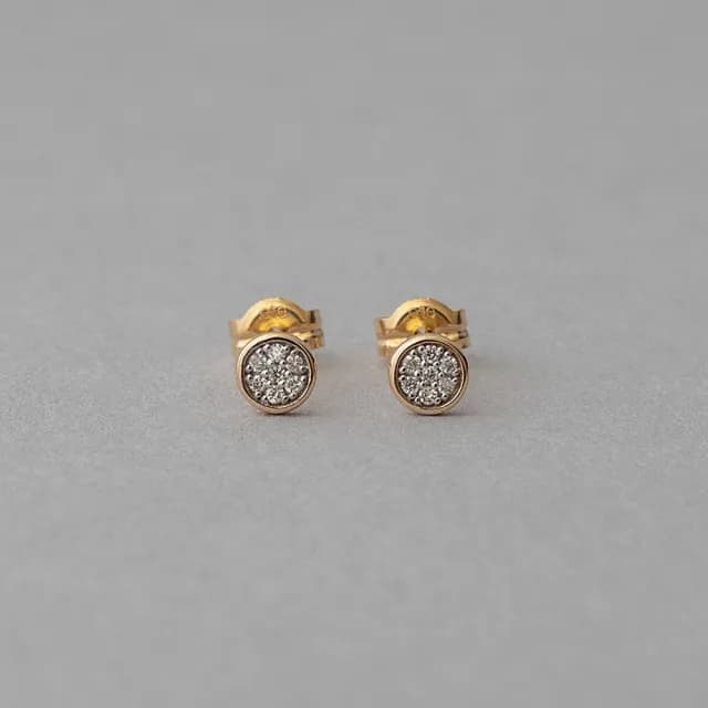 【ete】K10 Brilliant 璀璨鑽石耳環(金色 粉霧金色)