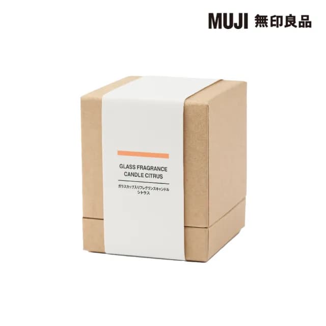 【MUJI 無印良品】附杯芬香蠟燭.柑橘香味/200g