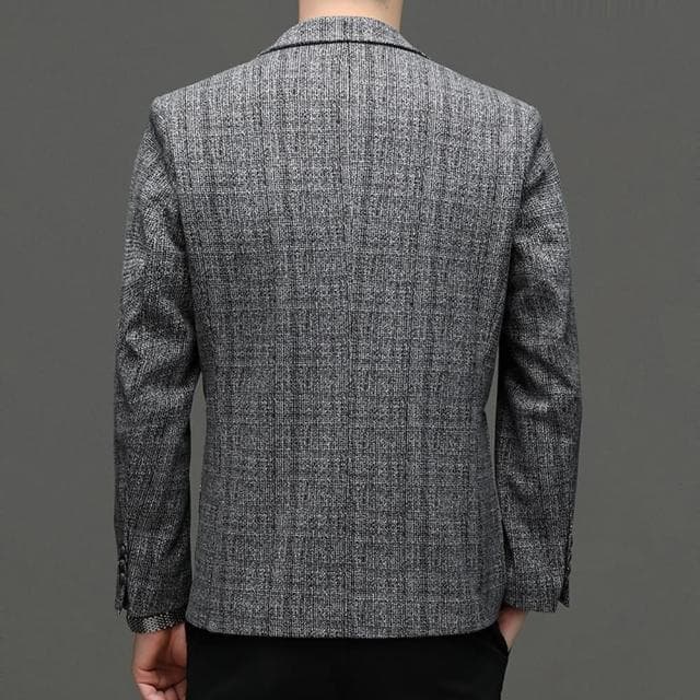 【米蘭精品】現貨+預購 西裝外套休閒西服(格子毛呢修身春秋男外套父親節禮物2色74eb34)