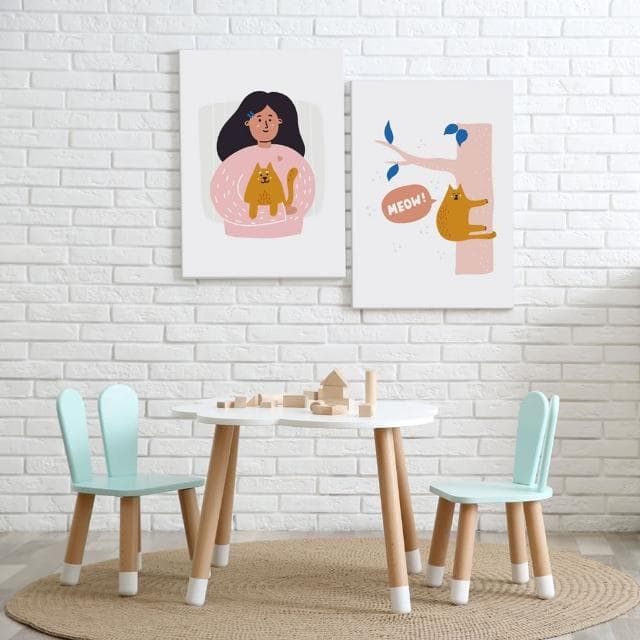 【菠蘿選畫所】喵下不來了-50x70cm(客廳 掛畫/療癒/小貓/文創/交換禮物/客廳 掛畫/房間佈置)