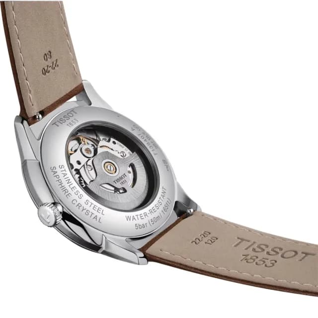 【TISSOT 天梭 官方授權】杜魯爾系列 80小時動力儲存機械腕錶-42mm/藍x咖啡 情人節 禮物(T1394071604100)