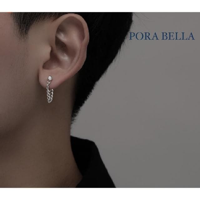 【Porabella】925純銀後掛式簡約個性流蘇耳鏈 冷淡風925銀耳環一體式 男女通用耳鏈 送男友禮物