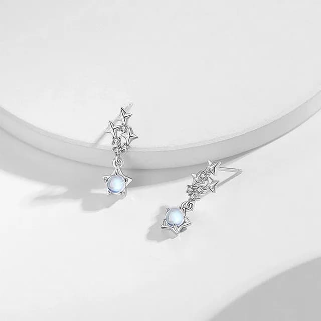 【巴黎精品】現貨+預購 925純銀項鍊琉璃三件套(流星耳環鋯石生日情人節禮物女飾品v1ar77)