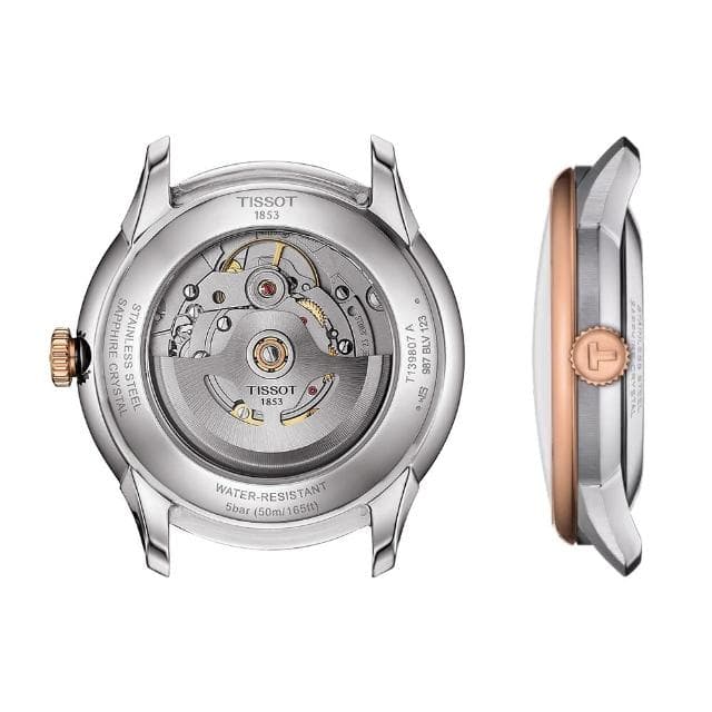 【TISSOT 天梭 官方授權】杜魯爾系列 80小時動力儲存機械腕錶-39mm/半金 情人節 禮物(T1398072203800)