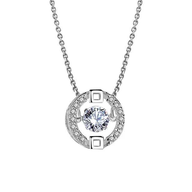 【巴黎精品】現貨+預購 925純銀項鍊鋯石吊墜(跳動的心靈動生日情人節禮物女飾品v1ar92)