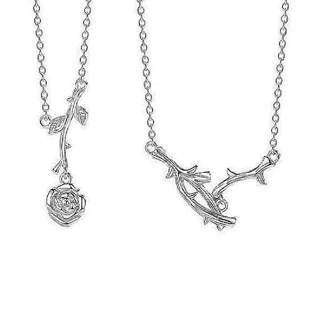 【巴黎精品】現貨+預購 925純銀項鍊情侶對鍊(荊棘玫瑰樹枝生日情人節禮物男女飾品2款v1ar107)